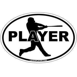 Baseball player bumper sticker